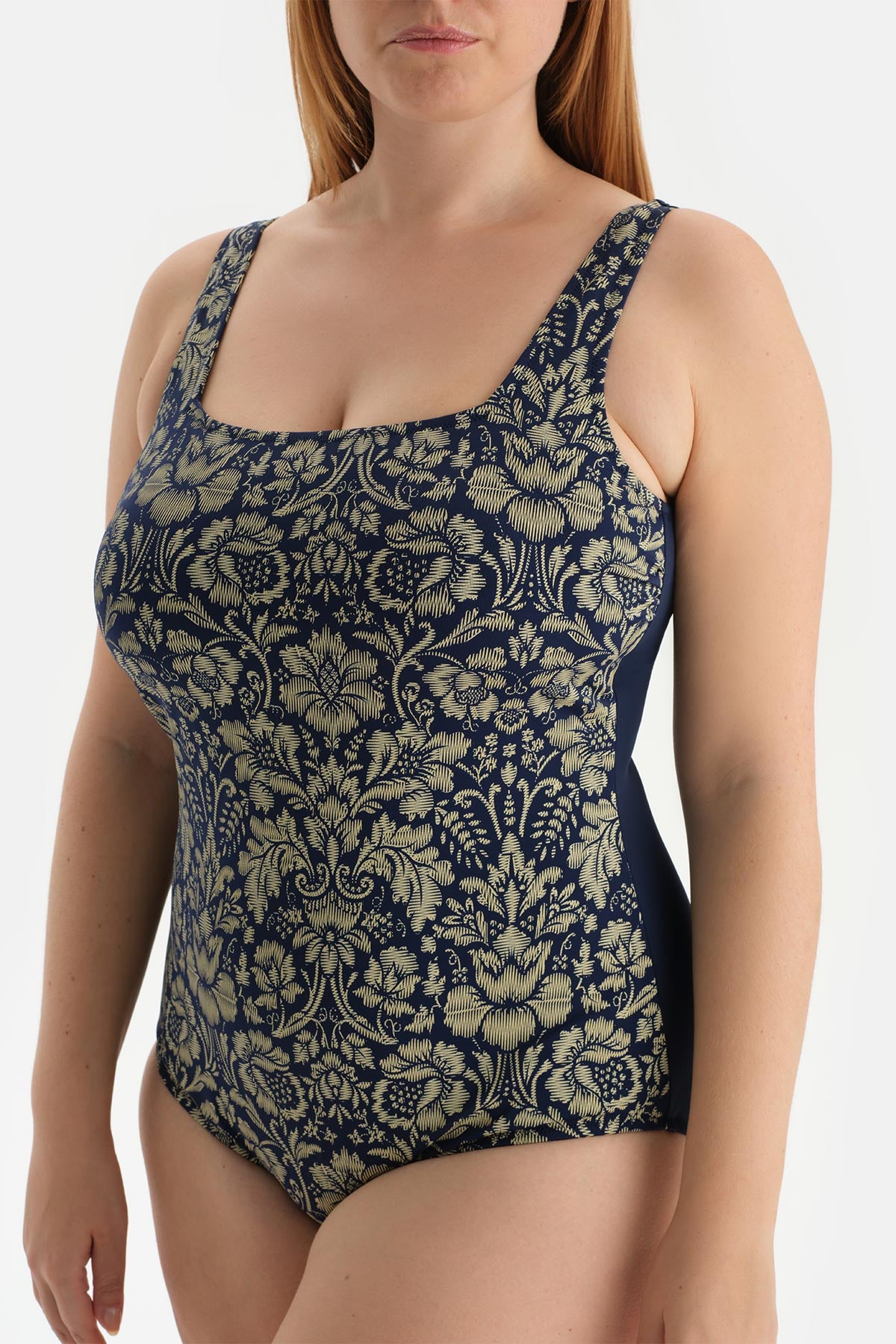 Lacivert Korseli Balensiz Toparlayıcı Mayo