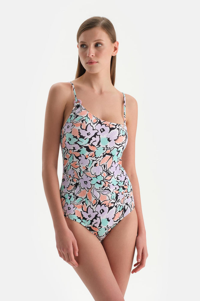 Ekru-Lila Tek Omuz Mayo