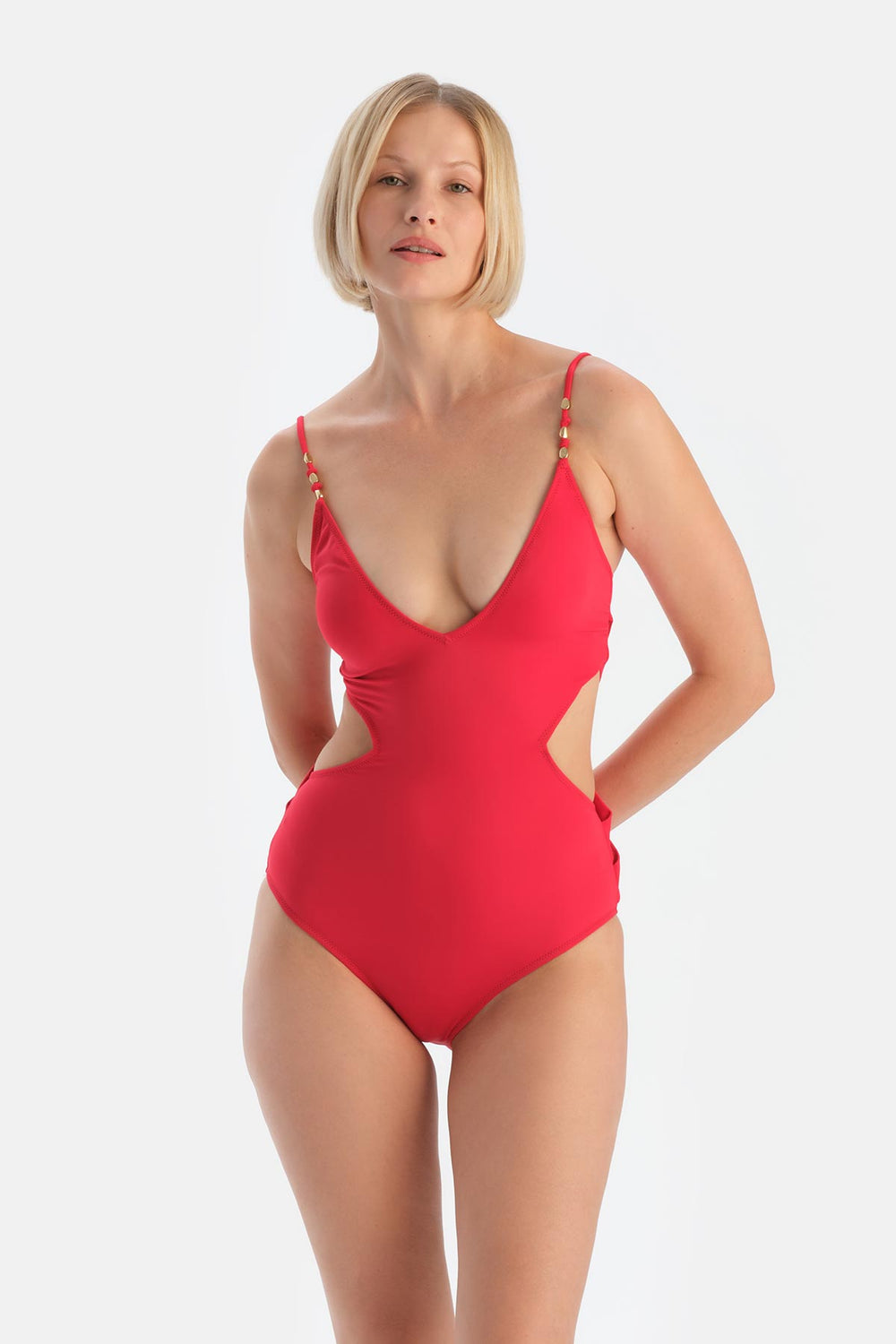 Kırmızı V Yaka Mayokini