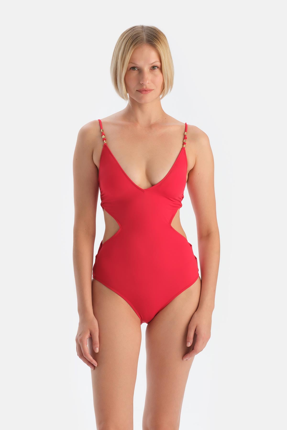 Kırmızı V Yaka Mayokini