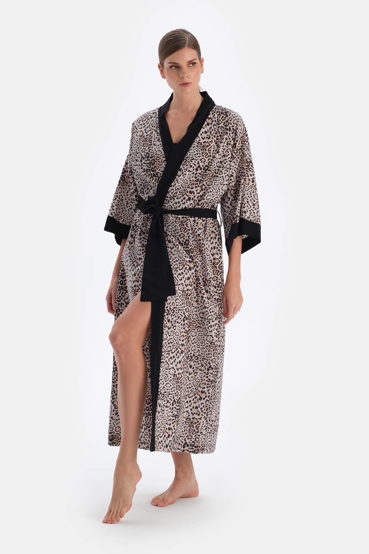 Kahverengi Uzun Kimono