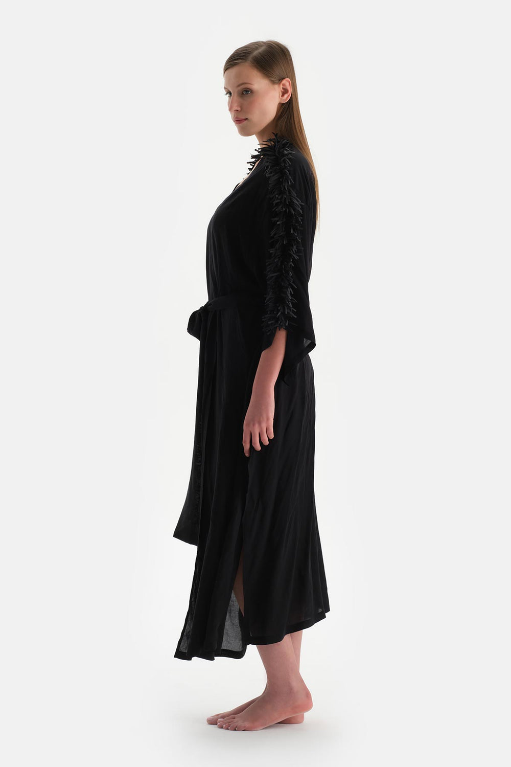 Siyah Uzun Kimono