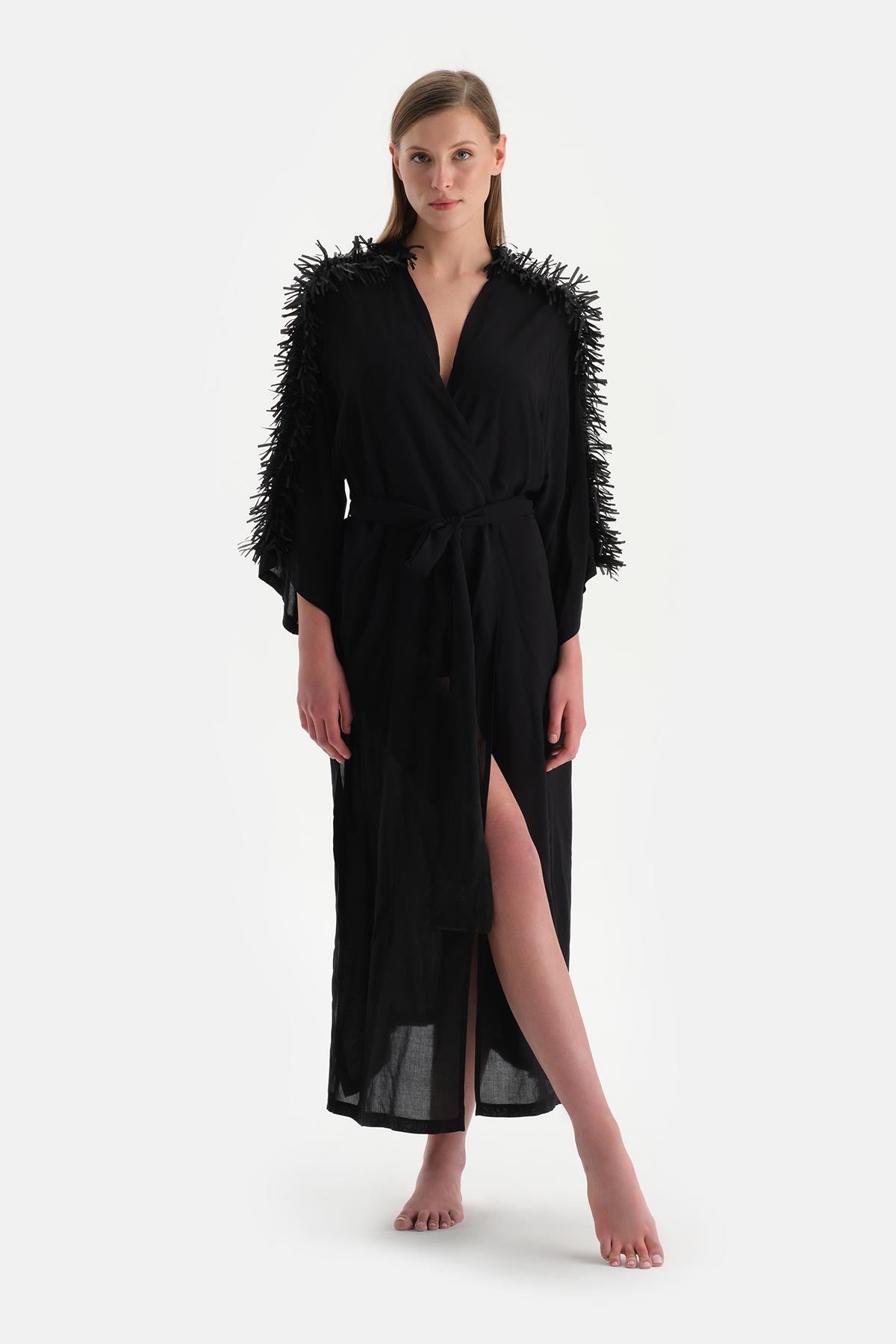 Siyah Uzun Kimono