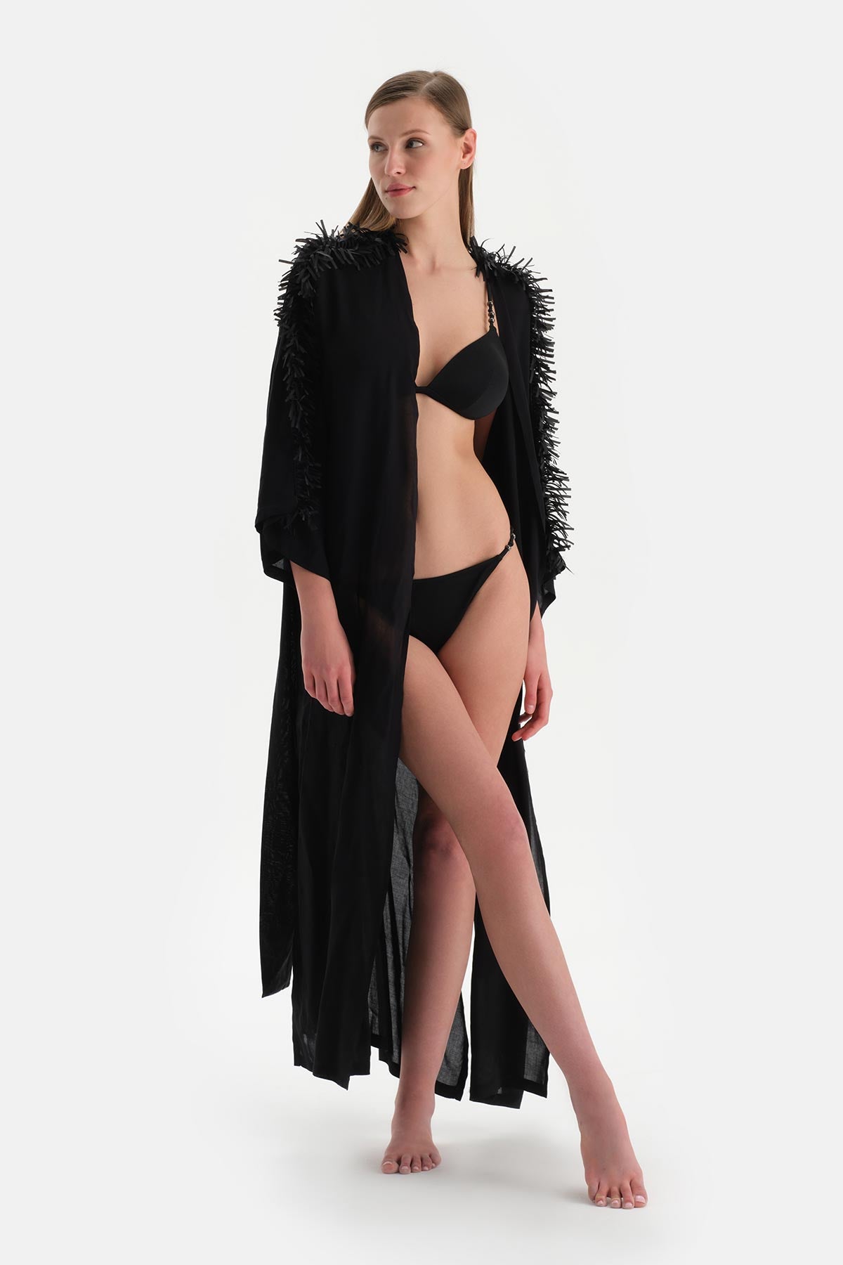 Siyah Uzun Kimono