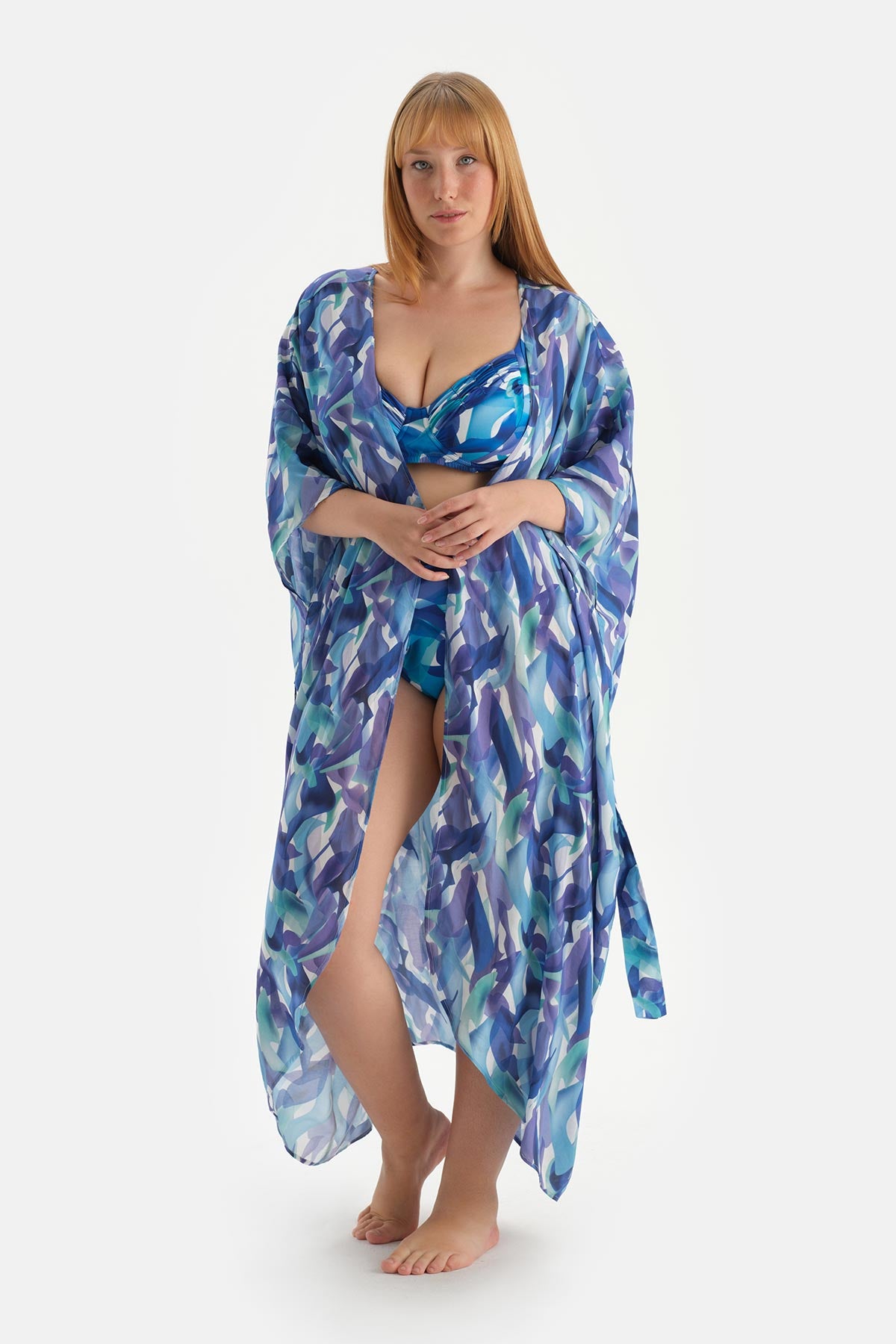 Mavi Kısa Kimono