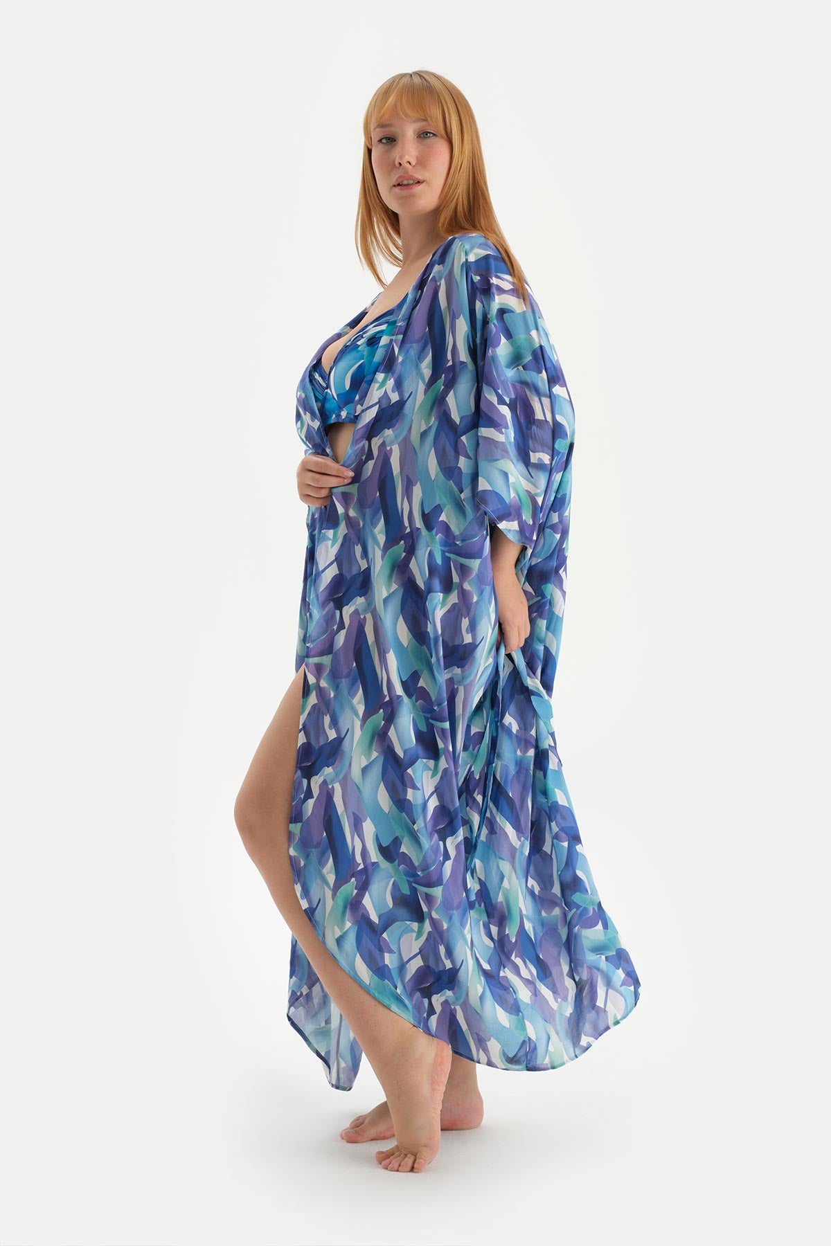 Mavi Kısa Kimono
