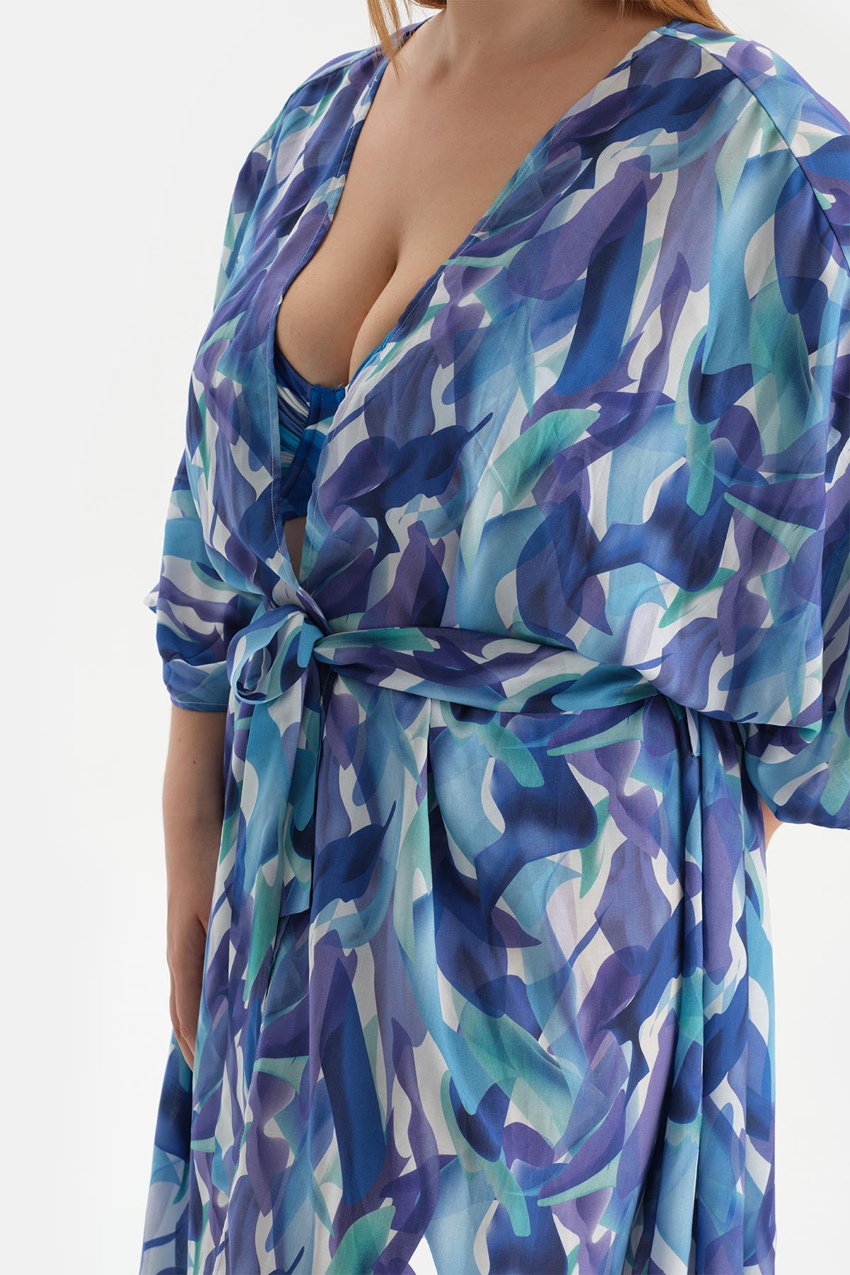 Mavi Kısa Kimono