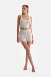 Ekru Kısa Şort