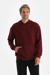 Bordo Erkek Modal Kapişonlu Sweatshırt