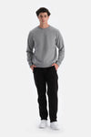 Gri Melanj Erkek Içi Şardonlu Sweatshırt