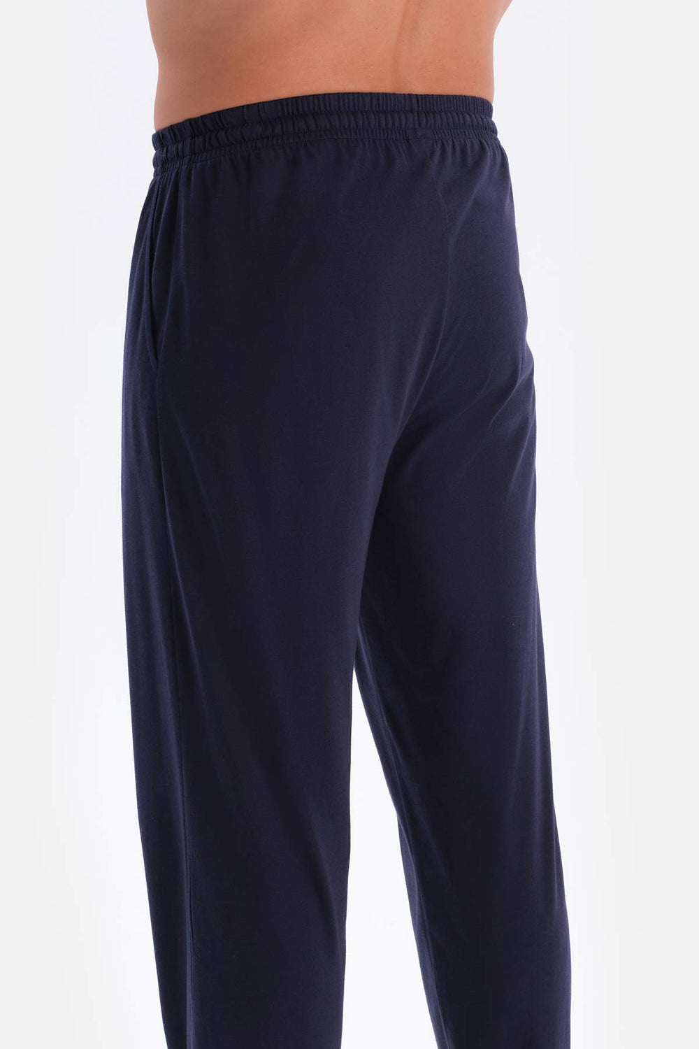 Lacivert Yarım Patlı Uzun Kollu Tişört Pantolon Pijama Takımı