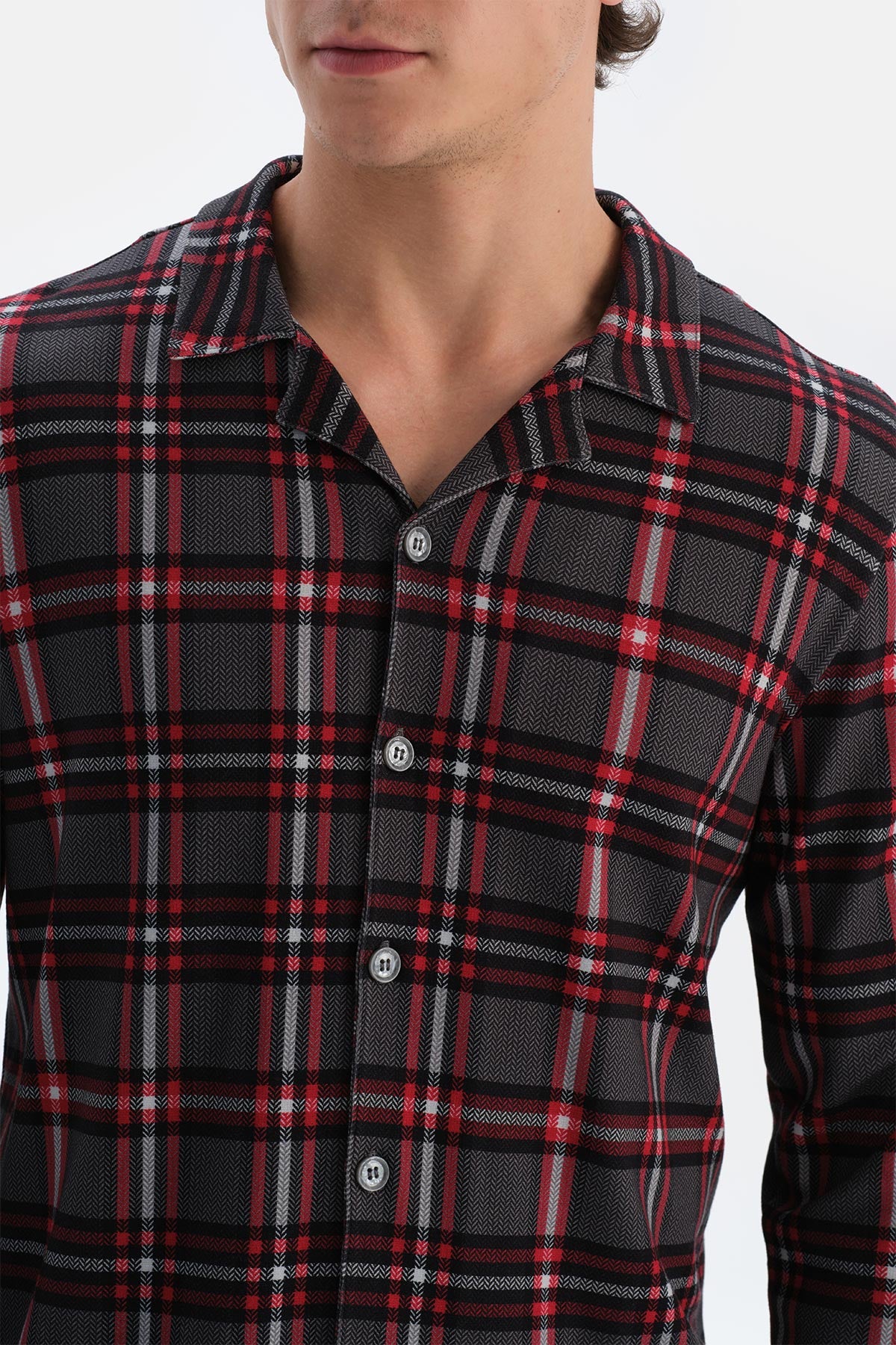 Multicolor Ekose Interlok Gömlek Pijama Takımı