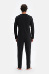 Siyah V Yaka Uzun Kollu Celliant Pijama Takımı