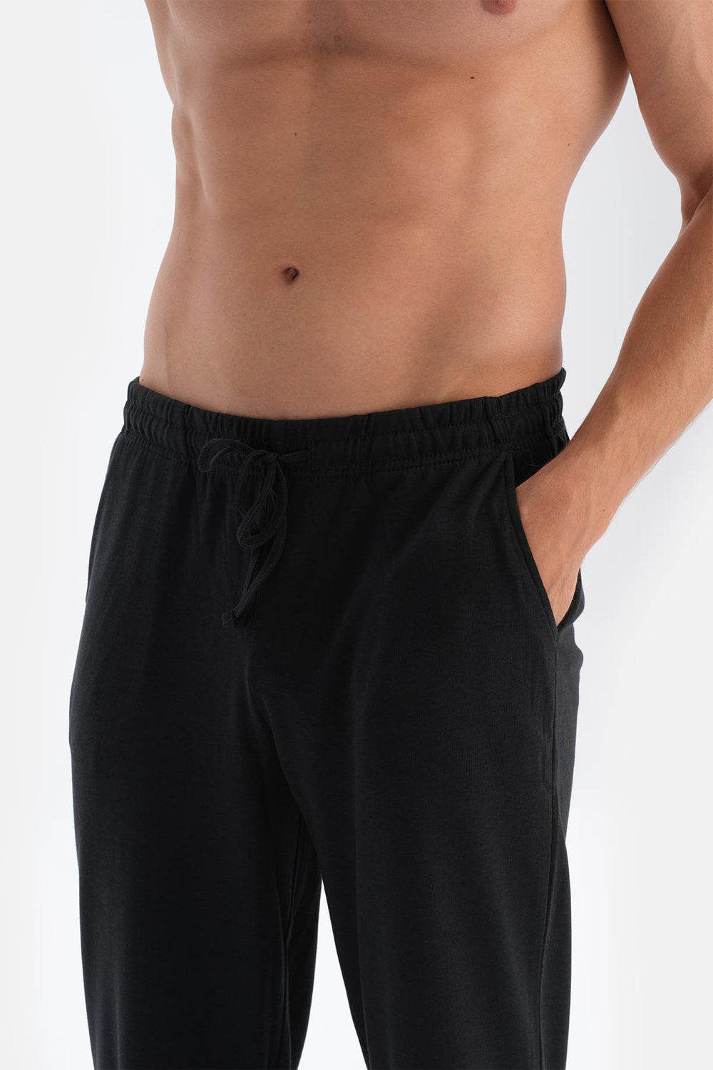 Siyah V Yaka Uzun Kollu Celliant Pijama Takımı