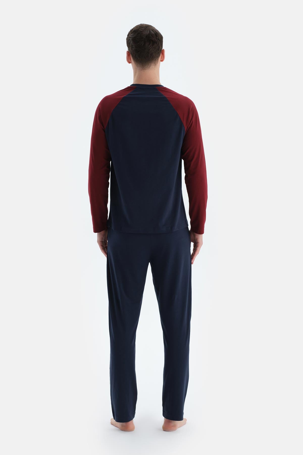 Lacivert Erkek Reglan Kol Pijama Takımı