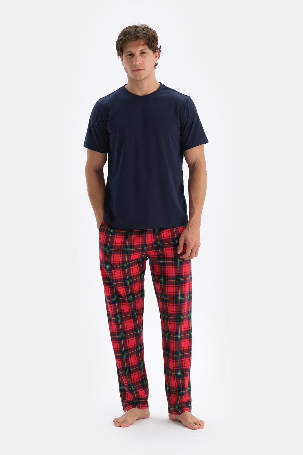 Multicolor Erkek O Yaka Pijama Takımı