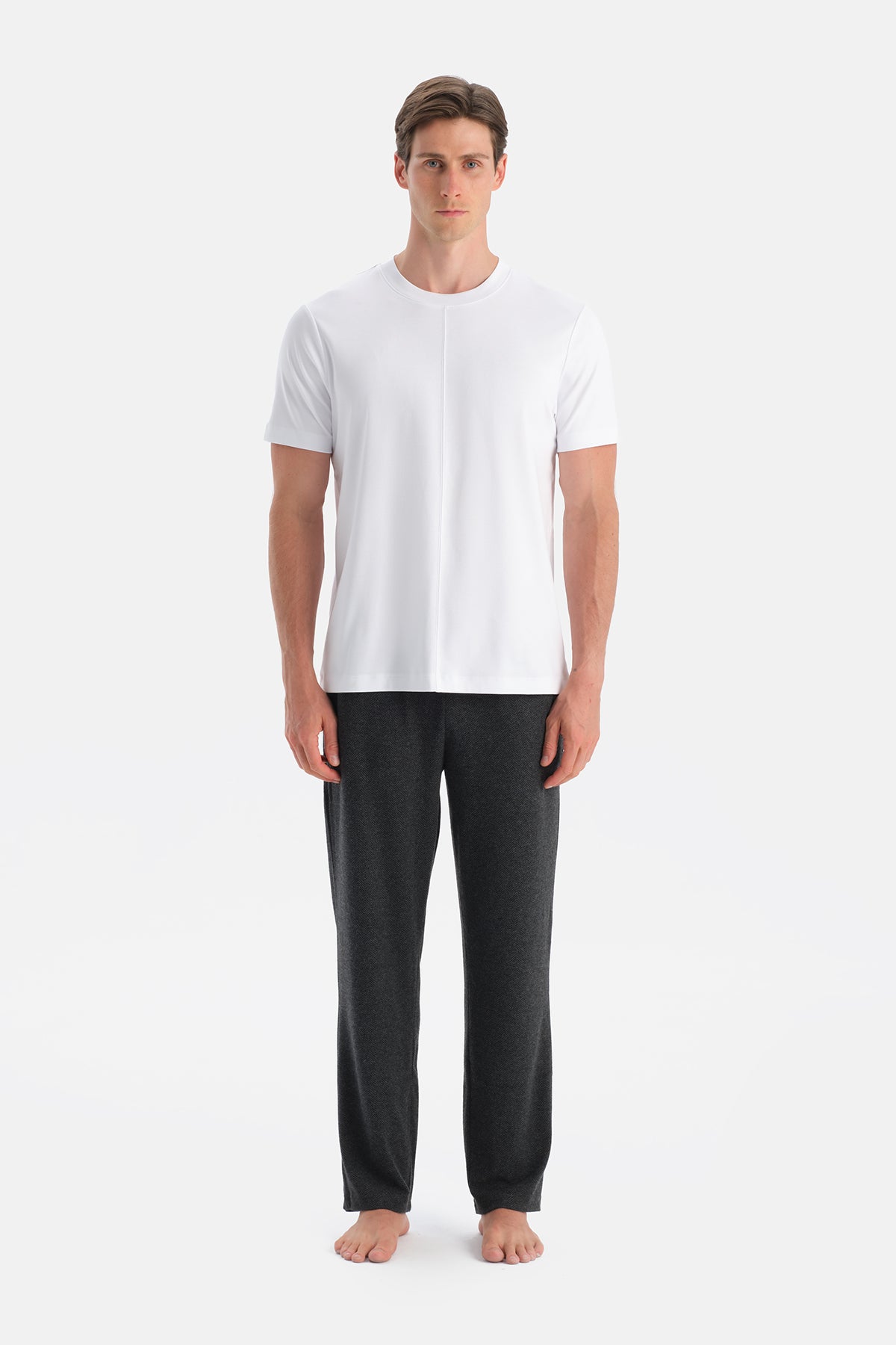 Antrasıt Boru Paça Örme Pantolon