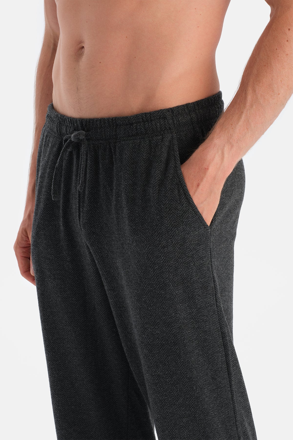 Antrasıt Boru Paça Örme Pantolon