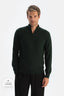 Koyu Yeşil Erkek Kaşmir Karışımlı Fermuar Yaka Triko