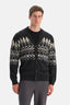 Antrasıt Erkek Yılbaşı Desenli Triko Hırka