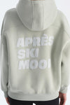 Mint Yeşili Kadın Sırt Baskılı Kapişonlu Sweatshırt
