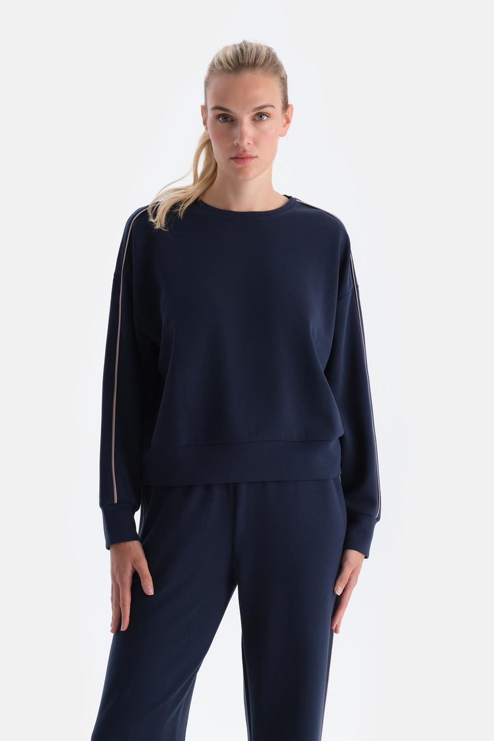 Lacivert Kadın Modal Sweatshırt