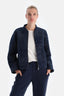 Navy WOMENS EMBROIDERY QUILTED COAT