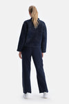 Navy WOMENS EMBROIDERY QUILTED COAT