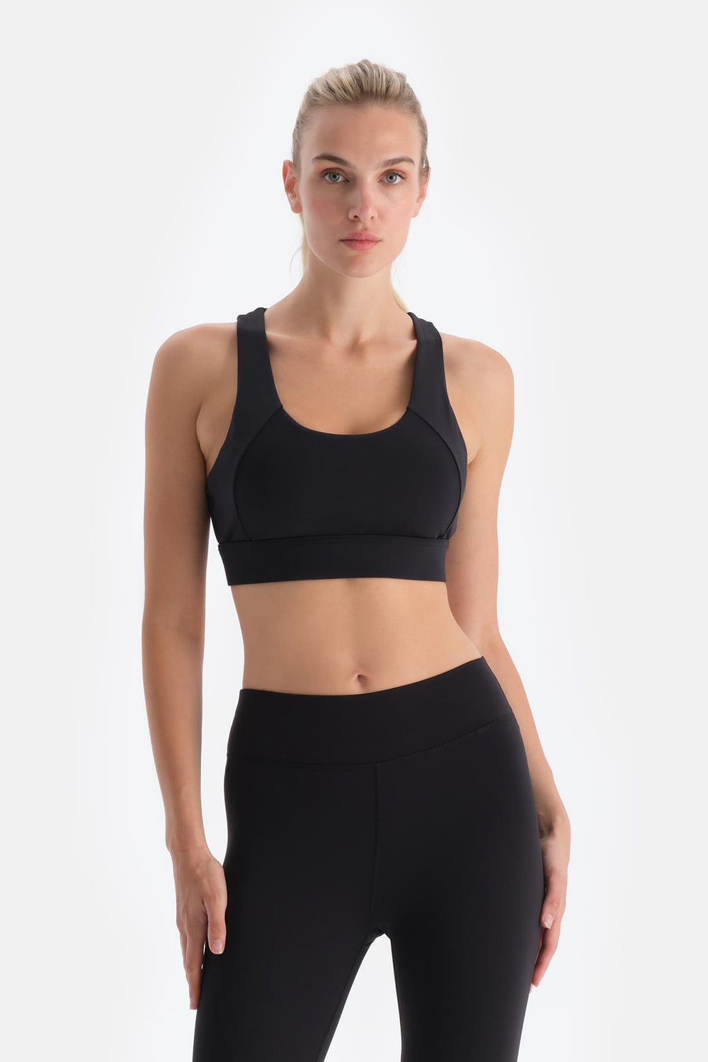 Black LOW-BACK SPORTS BRA