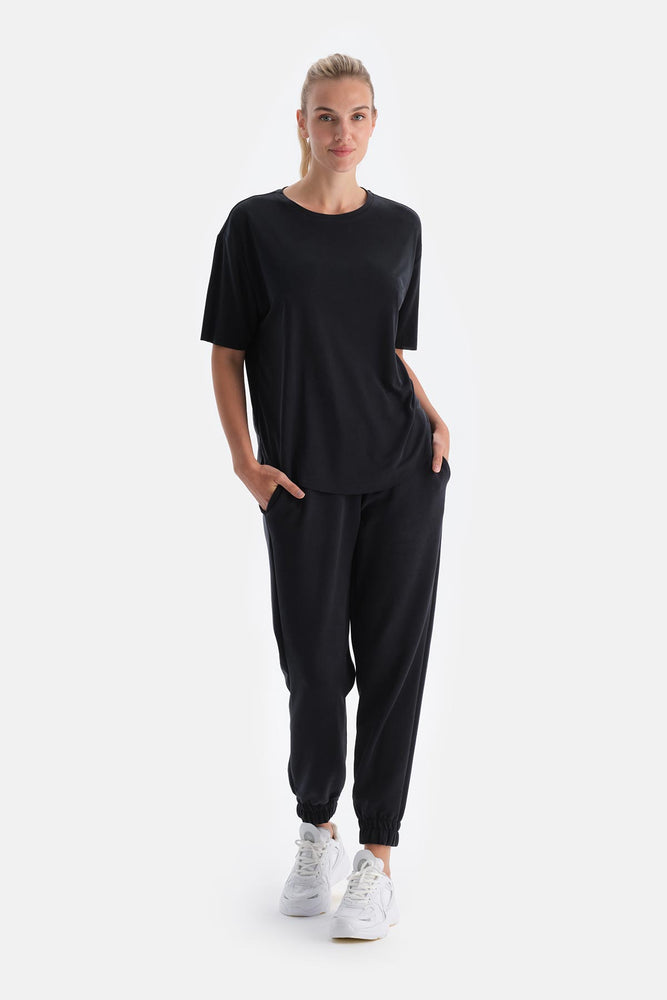 Siyah Kadın Modal Jogger Eşofman Altı