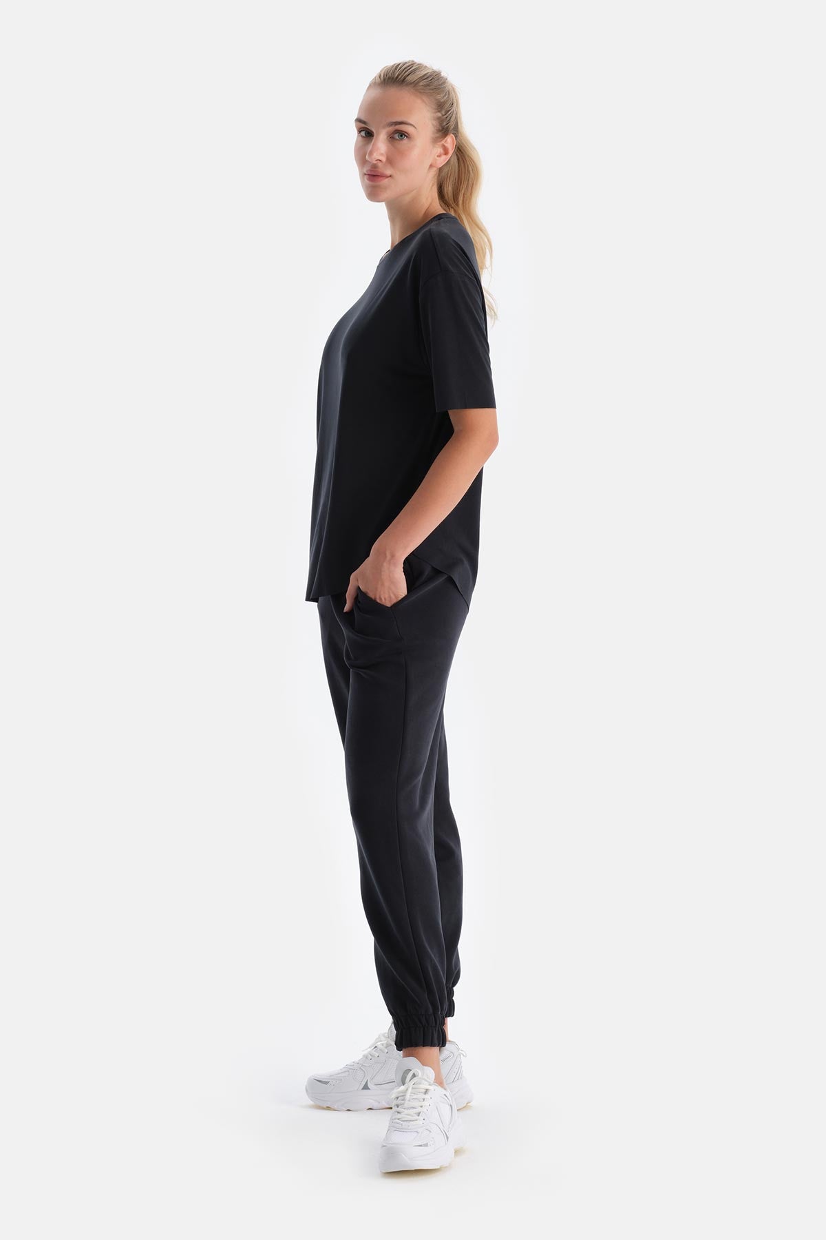 Siyah Kadın Modal Jogger Eşofman Altı