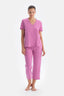 Fuşya Kadın V Yaka Pijama Takımı