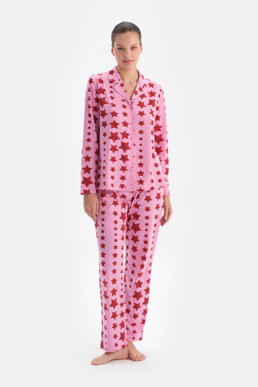 Multicolor Kadın Gömlek Pijama Takımı