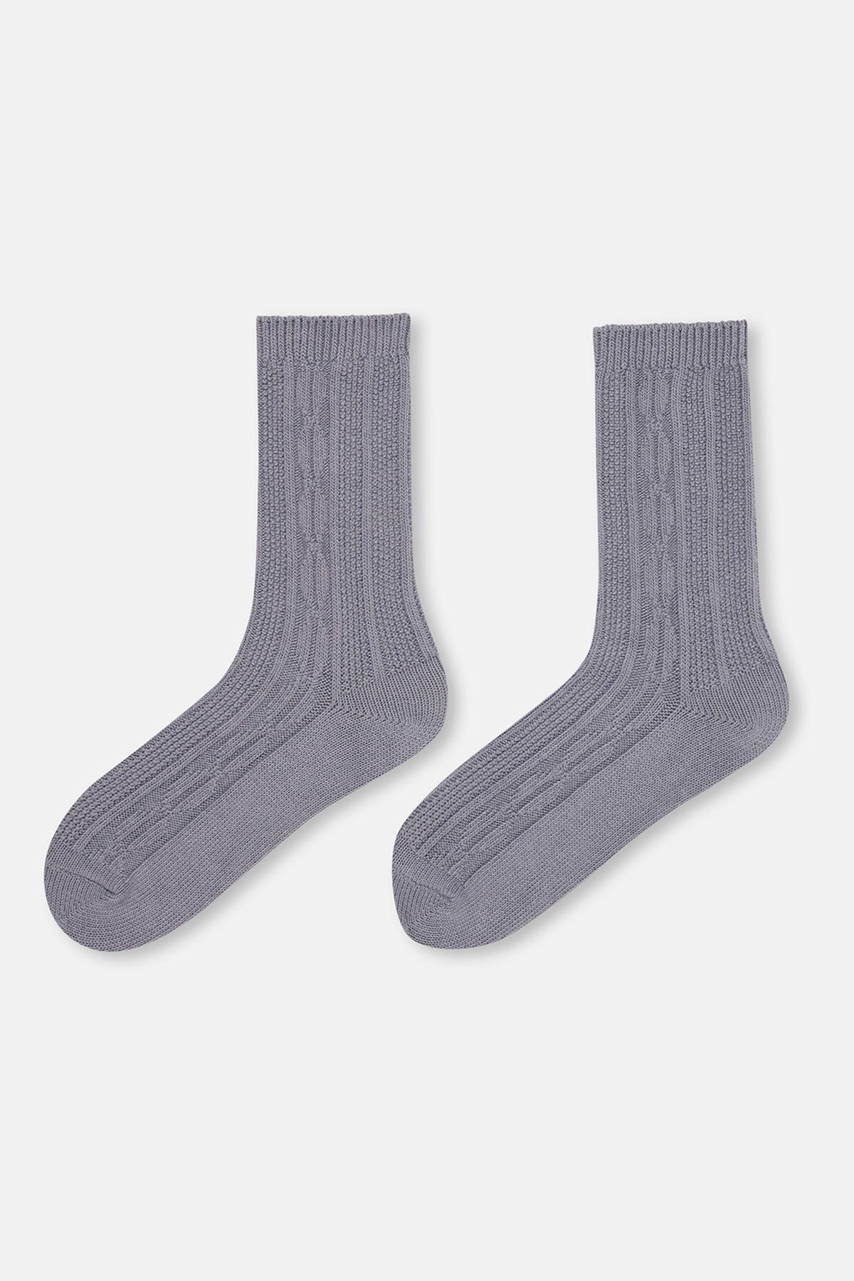Indigo WOMENS COTTON KNITTED TEXTURED SOCKS