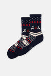 Red-Navy WOMENS COTTON ZIGZAG TEXTURED SOCKS