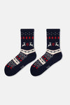 Red-Navy WOMENS COTTON ZIGZAG TEXTURED SOCKS