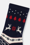 Red-Navy WOMENS COTTON ZIGZAG TEXTURED SOCKS