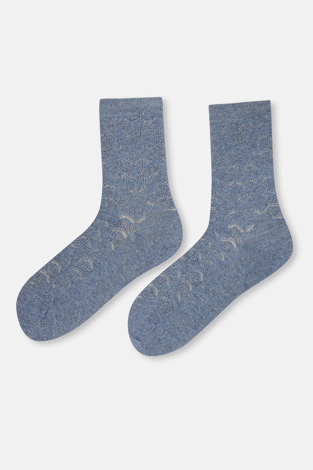Indigo Kadın Zıgzag Ajurlu Pamuklu Çorap
