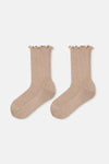 Beige WOMENS CASHMERE BLENDED SOCKS
