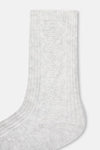 Gri Kadın Örgü Desenli Cosy Çorap