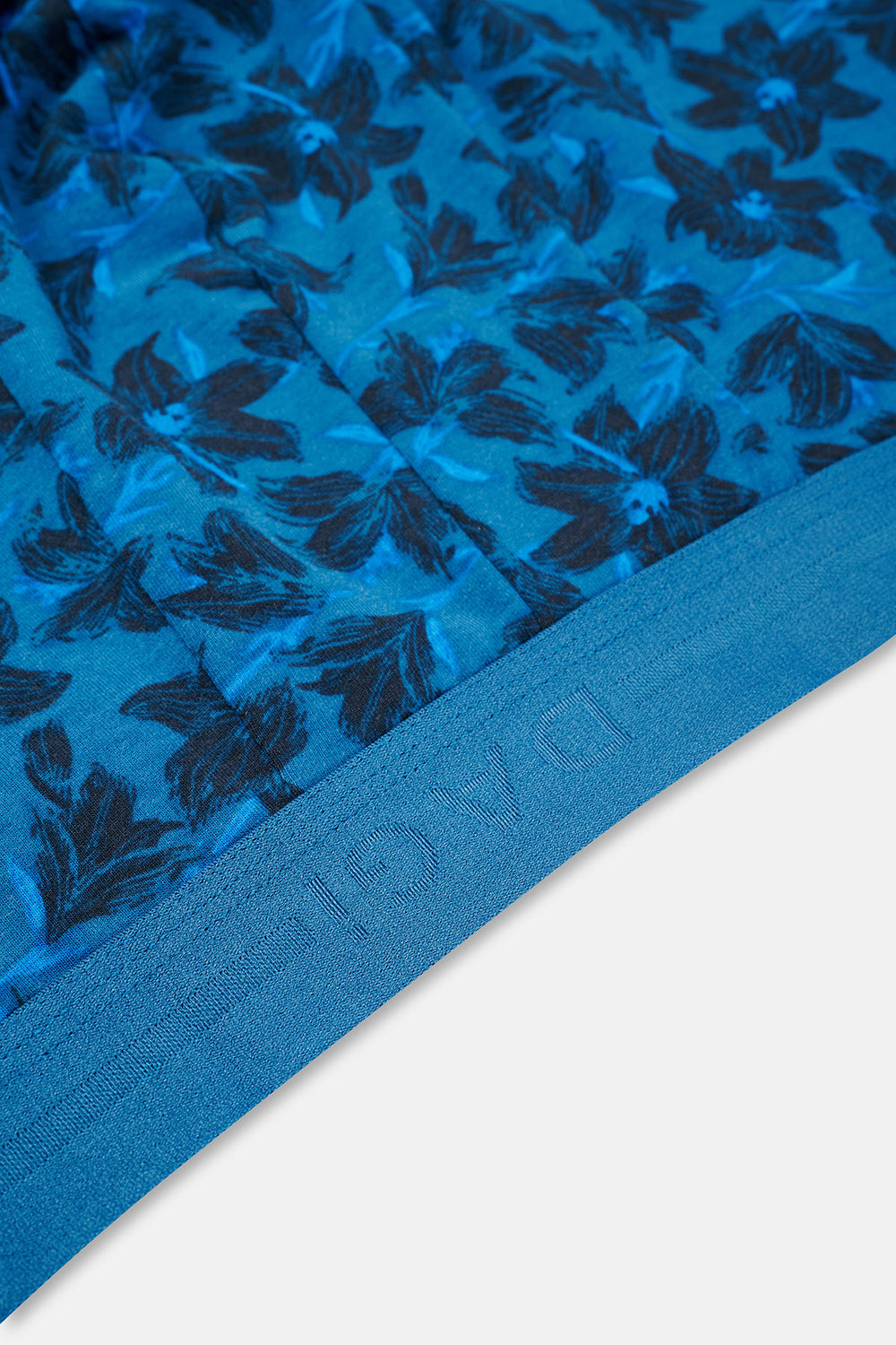 Mavi-Siyah 3'lü Desenli Pamuk Boxer