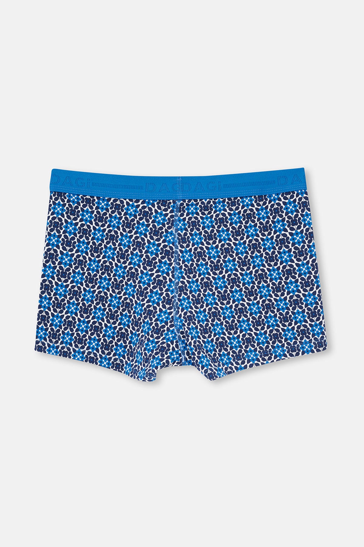 Mavi 2'li Desenli Pamuk Boxer