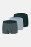Açık Mavi-Koyu Yeşil 3'lü Desenli Pamuk Boxer
