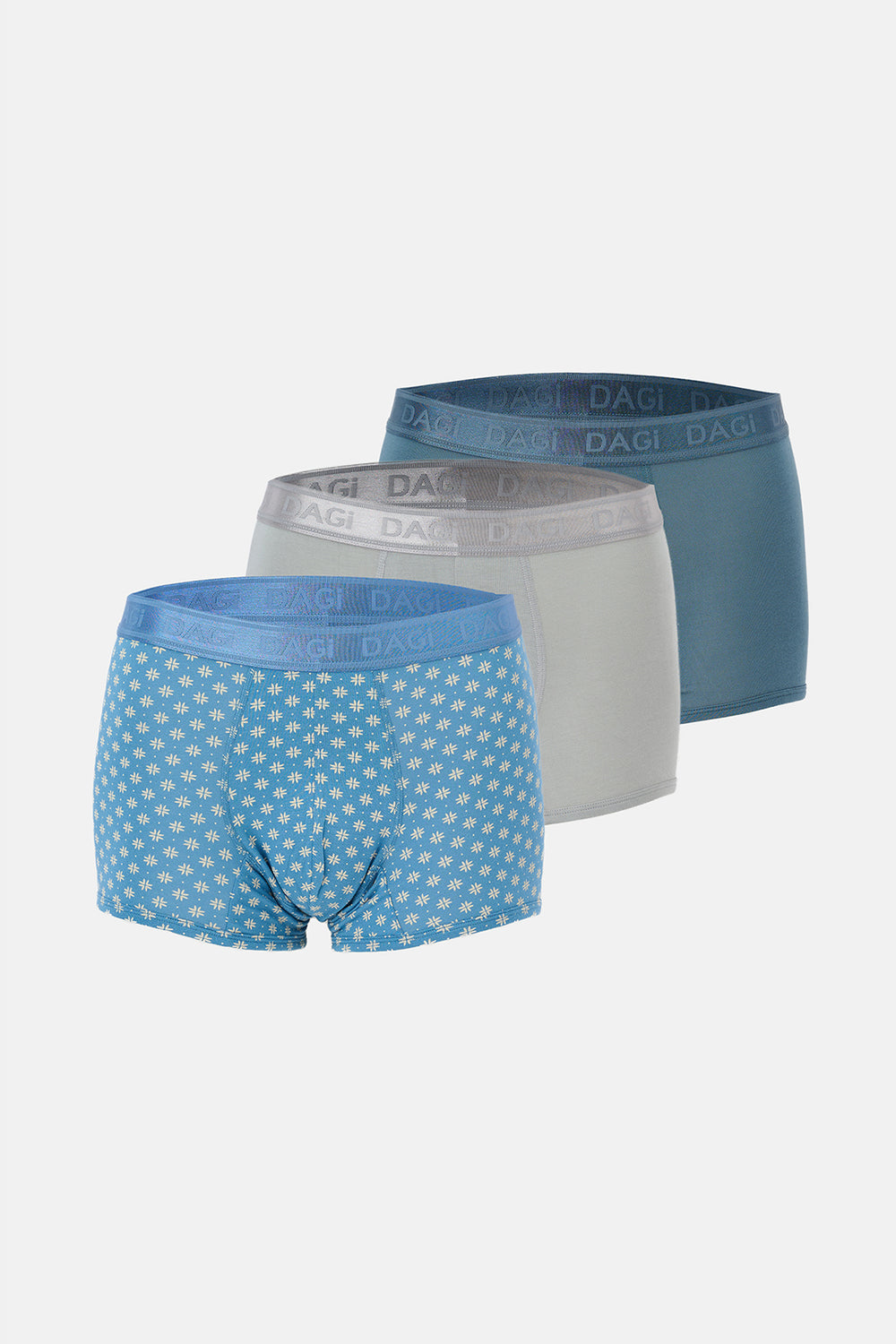 Mavi 3'lü Desenli Micro Modal Boxer