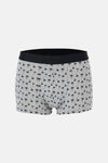 Gri-Siyah 2'li Desenli Pamuk Boxer