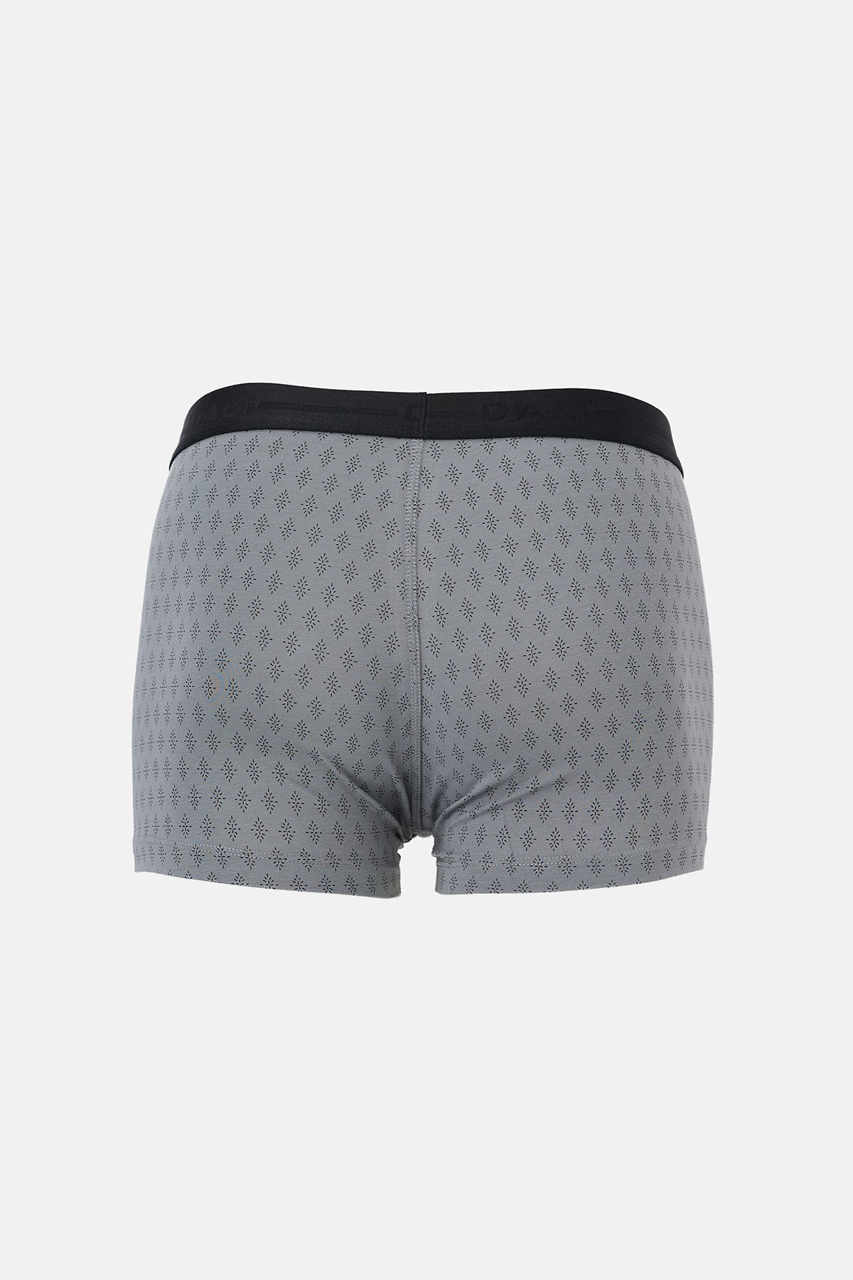 Gri-Siyah 3'lü Desenli Pamuk Boxer