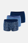 Lacivert-Mavi Desenli Micro Modal Boxer