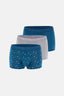 Gri-Mavi 4210 3'lü Desenli Micro Modal Boxer