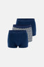 Lacivert 3'lü Desenli Pamuk Boxer