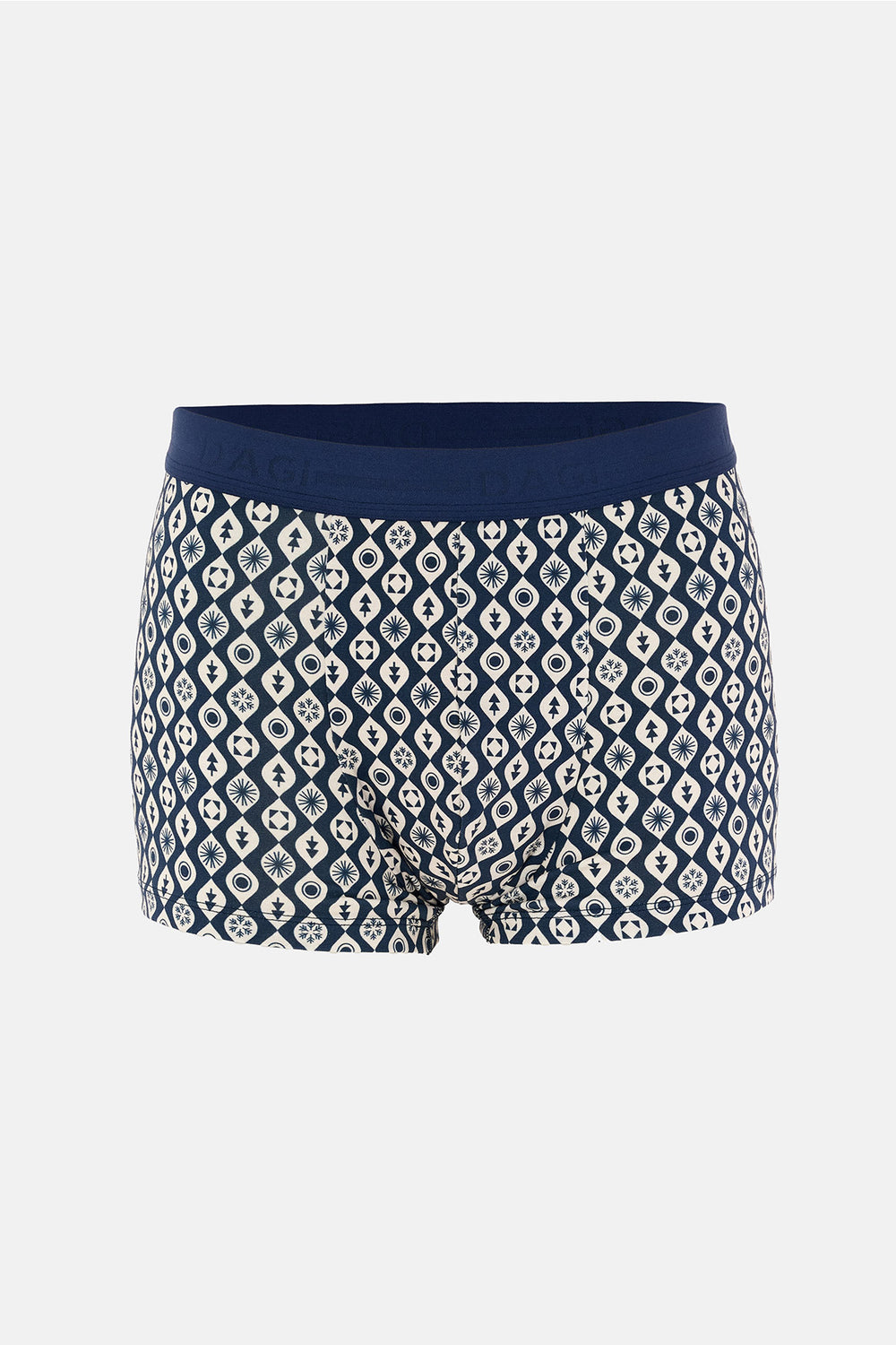 Lacivert 3'lü Desenli Pamuk Boxer